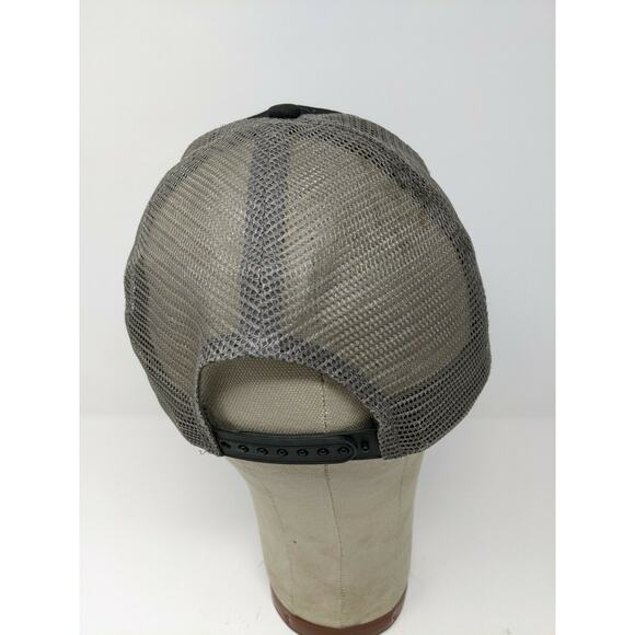 John Deere Brand Trucker Hat Meshback Snapback Build Indiana Black & Grey - Picture 5 of 11